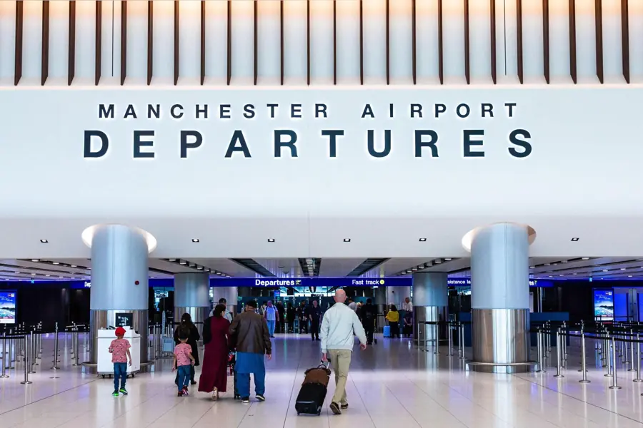 Departures hall at Manchester Airport