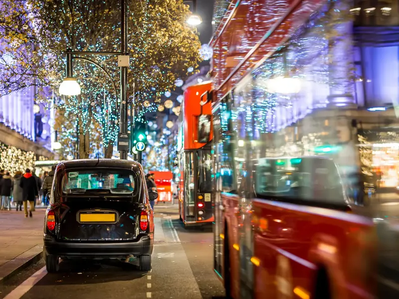 City street at night